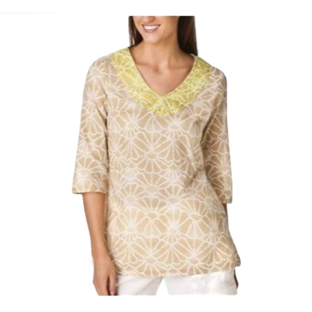 Calypso St. Barth Target Embroidered Cotton Tunic